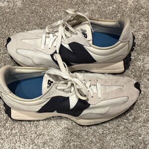 New Balance Men's 327 Cream and Black Sneakers